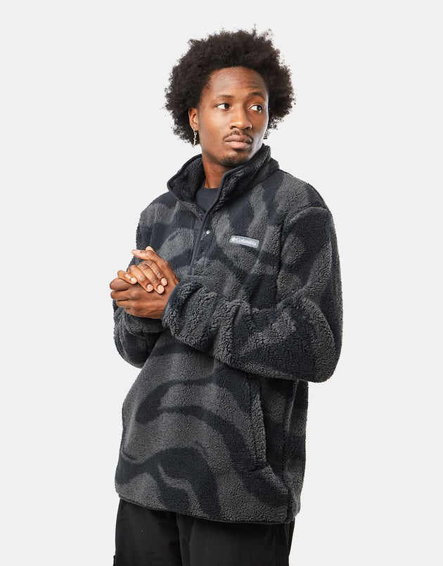 Columbia Rugged Ridge™ II Sherpa 1/2 Snap Fleece - Black Snowdrifts Print