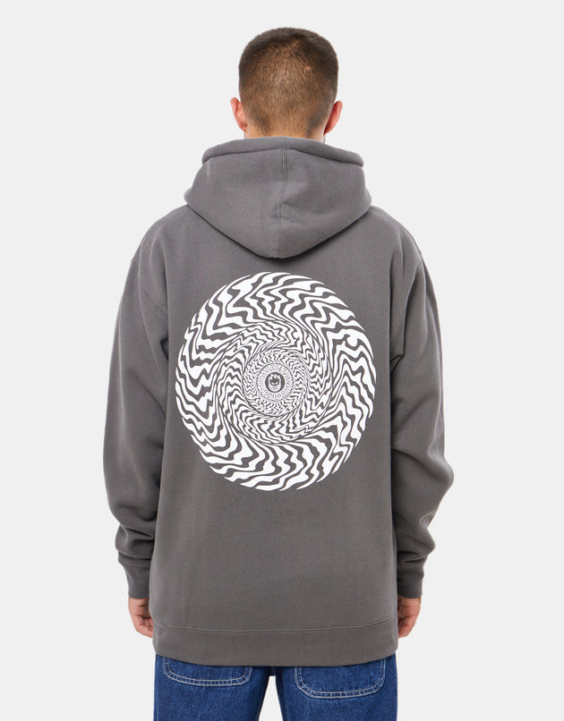 Spitfire Swirled Classic Pullover Hoodie - Charcoal/White