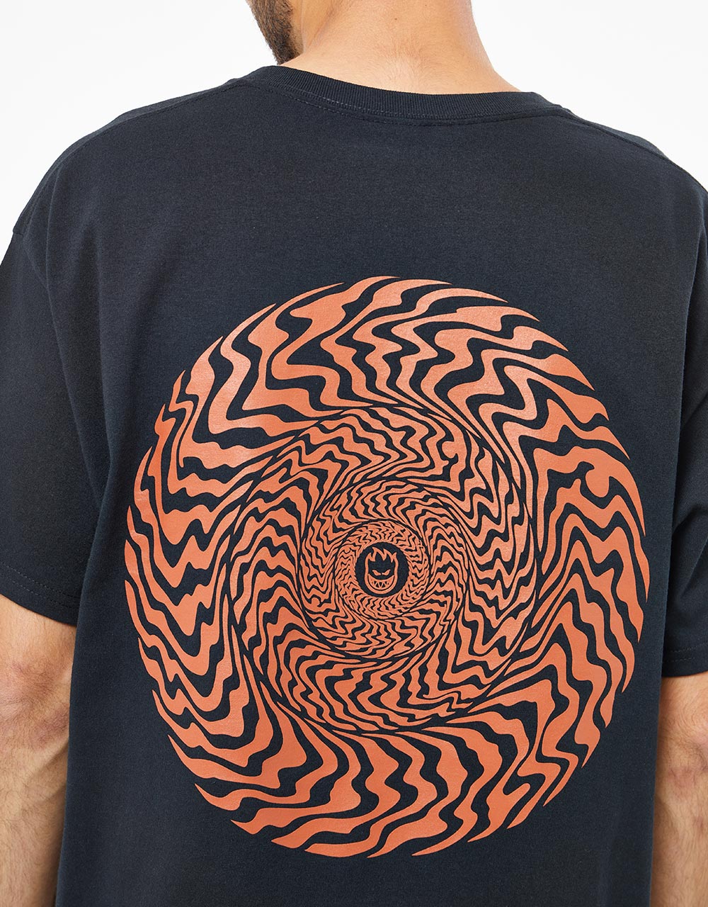 Spitfire Swirled Classic T-Shirt - Black/Burnt Orange