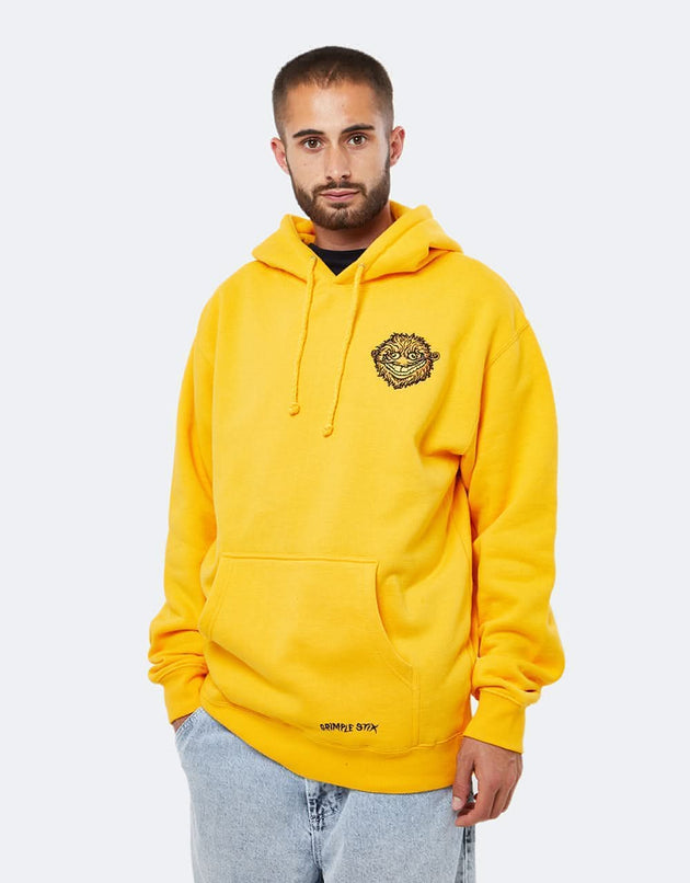 Anti Hero Grimple Embroidered Pullover Hoodie - Gold/Orange