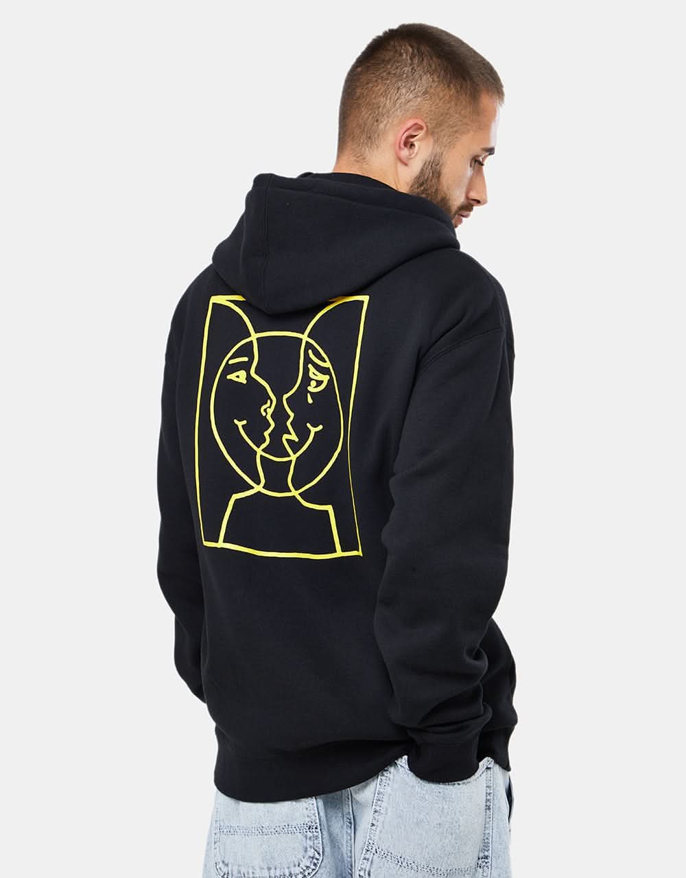 Krooked Moonsmile Raw Pullover Hoodie - Black/Yellow
