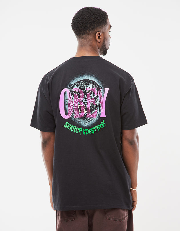Obey Search & Destroy Tiger T-Shirt - Black