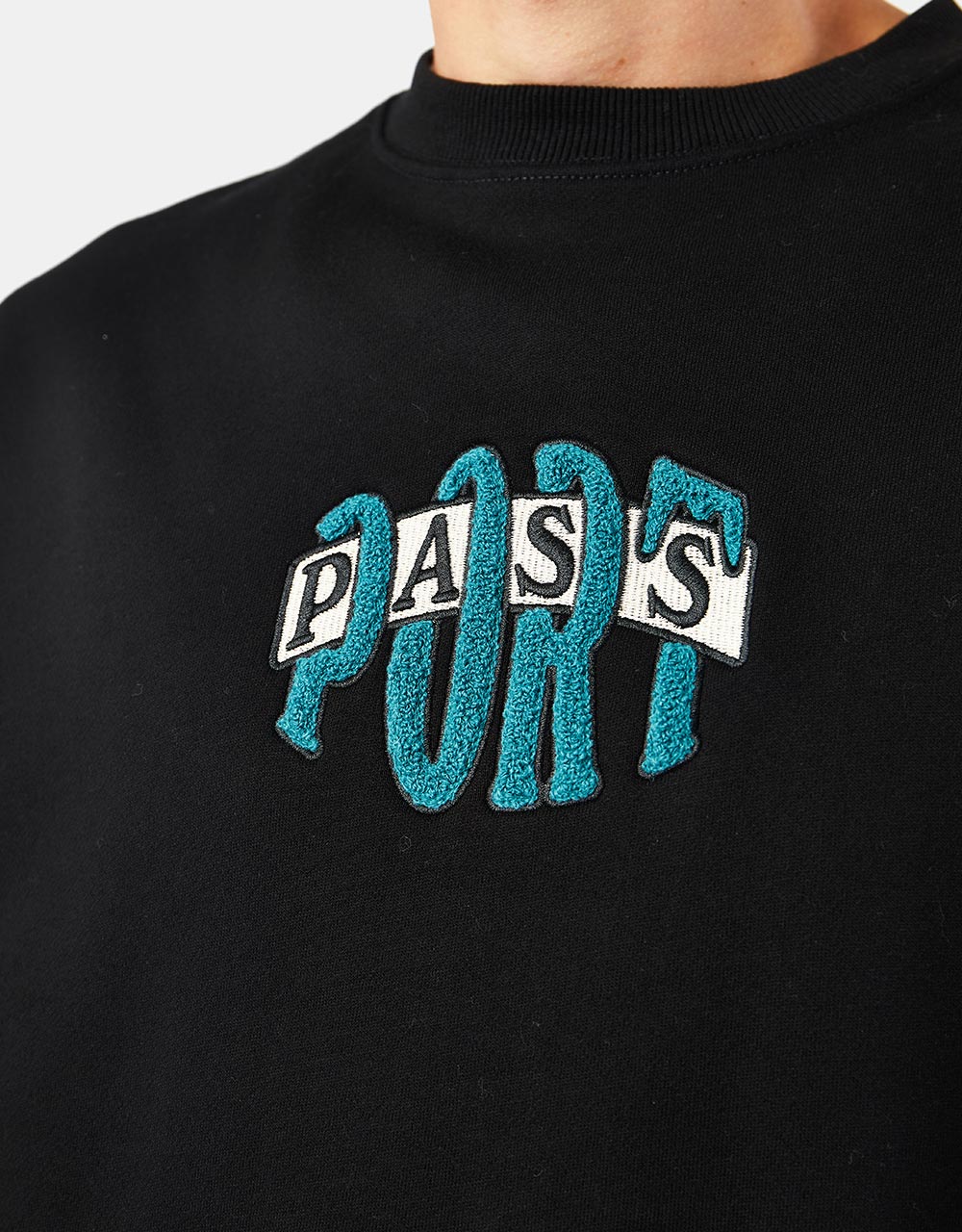 Pass Port Bulb Logo Chenille Sweater - Black