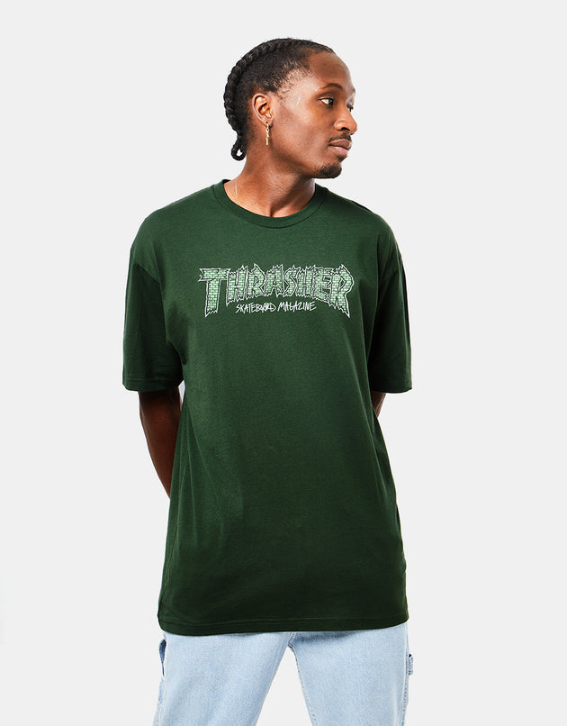 Thrasher Brick T-Shirt - Forest Green