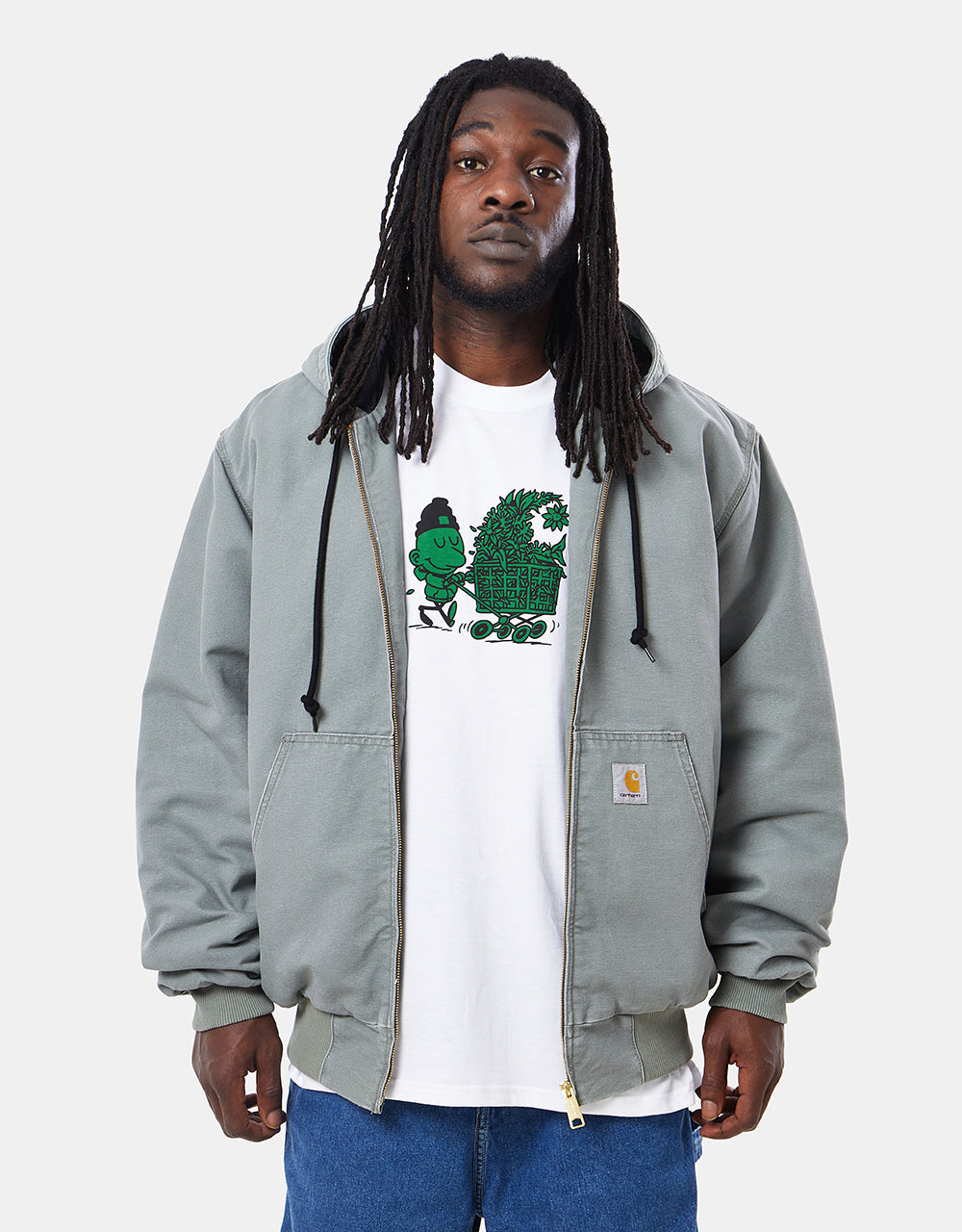 Carhartt WIP OG Active Jacket - Smoke Green (Aged Canvas) – Route One