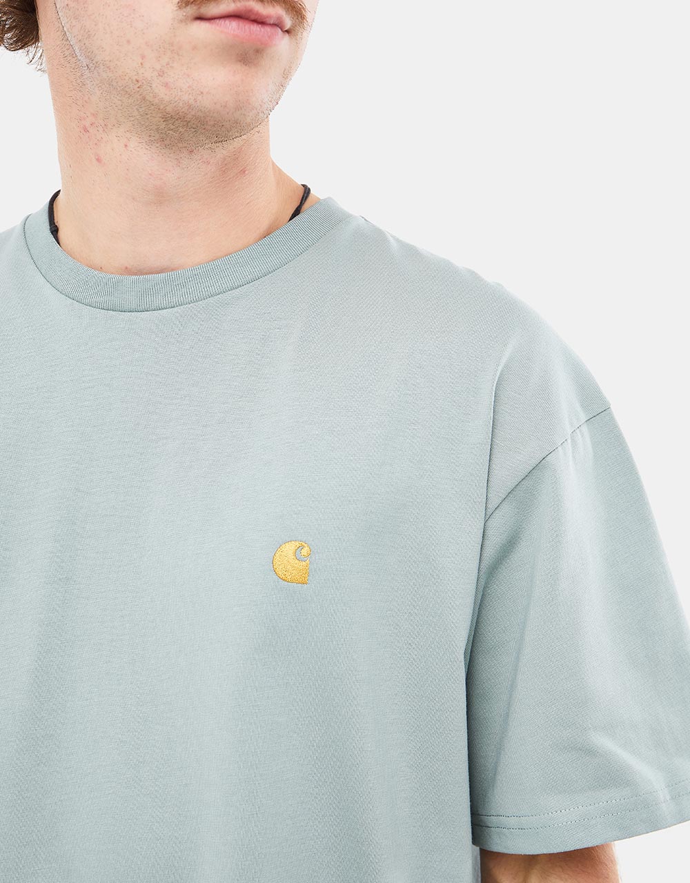 Carhartt WIP Chase T-Shirt - Glassy Teal/Gold