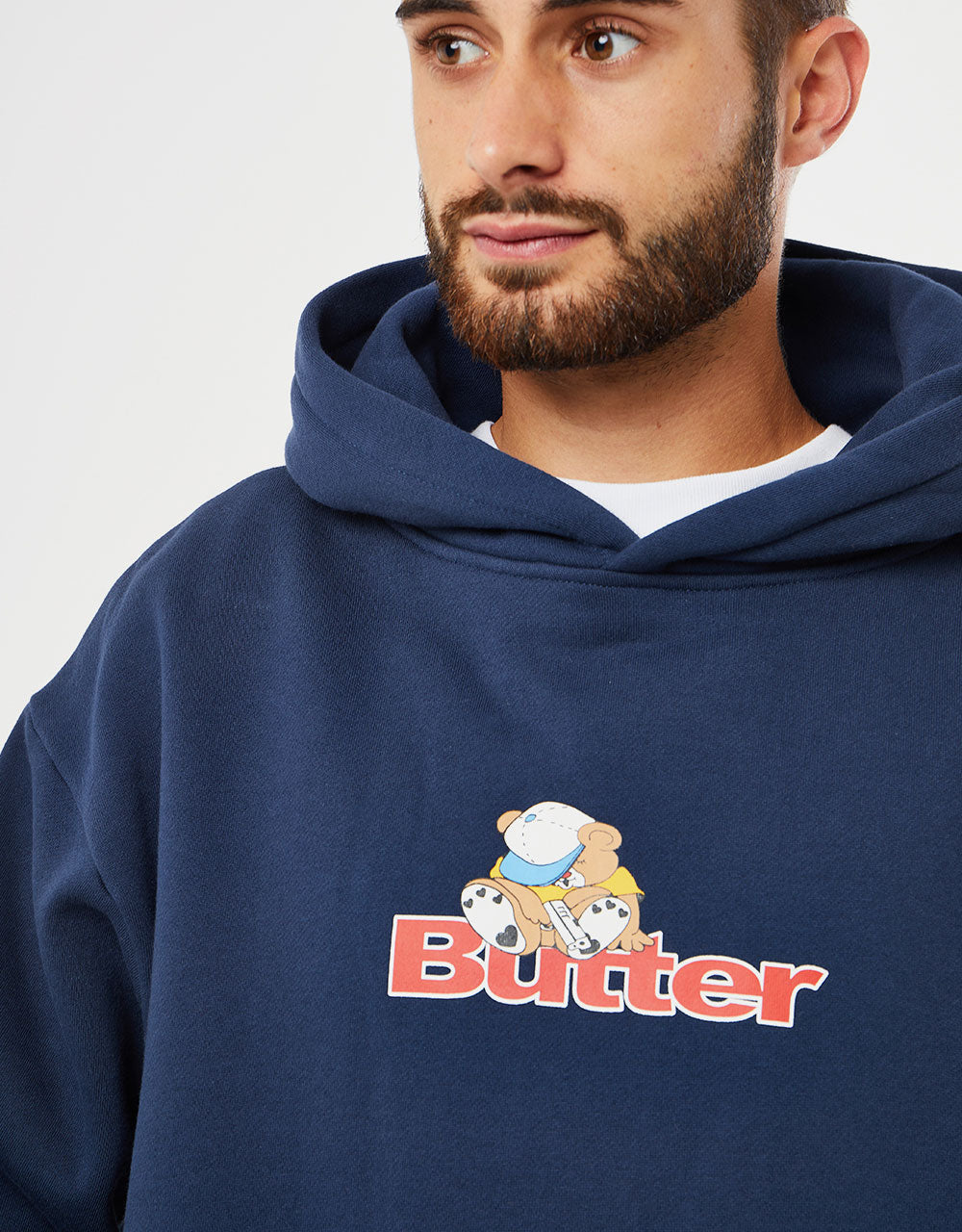 Butter Goods Teddy Logo Pullover Hoodie - Navy