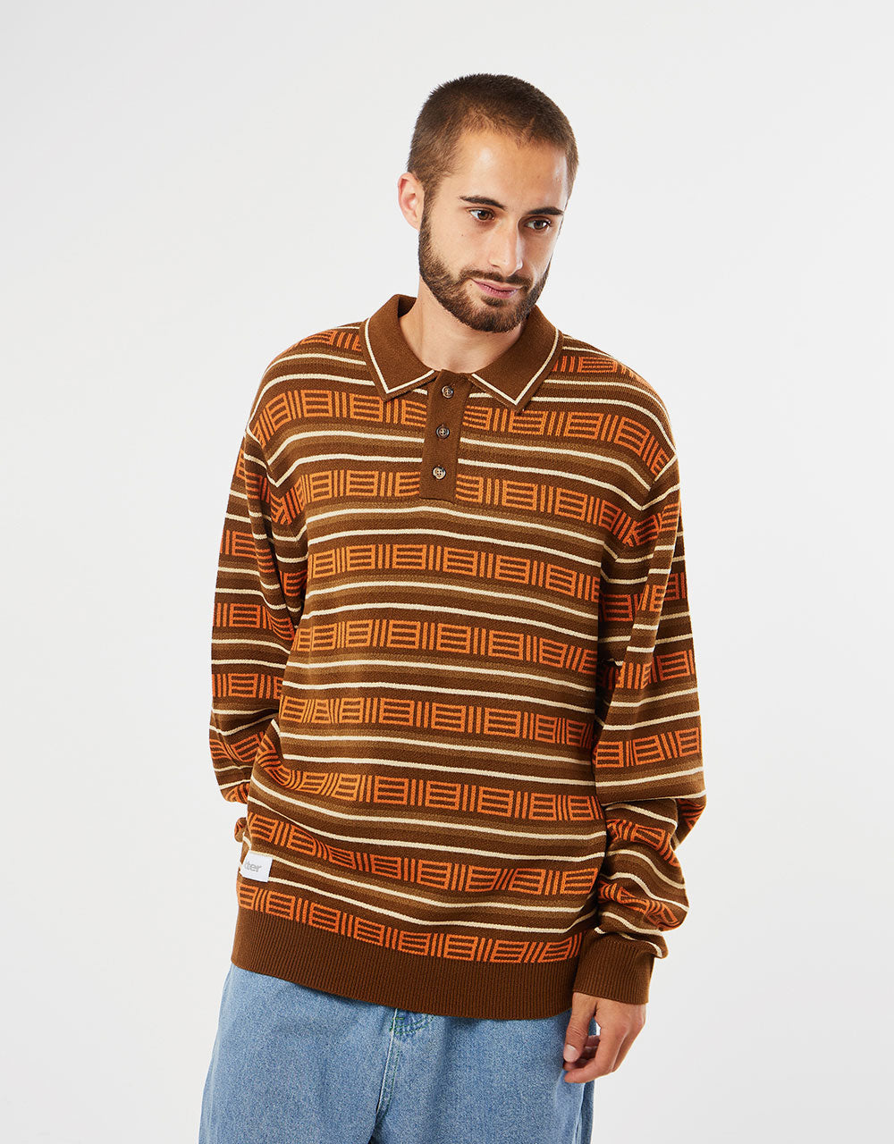 Butter Goods Windsor Knitted Sweater - Brown/Tan