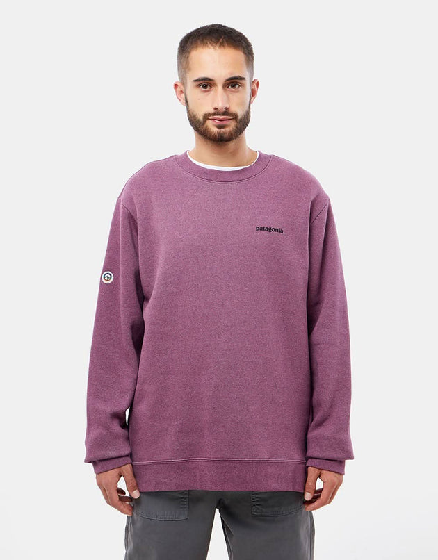 Patagonia Fitz Roy Icon Uprisal Crew Sweatshirt - Mystery Mauve
