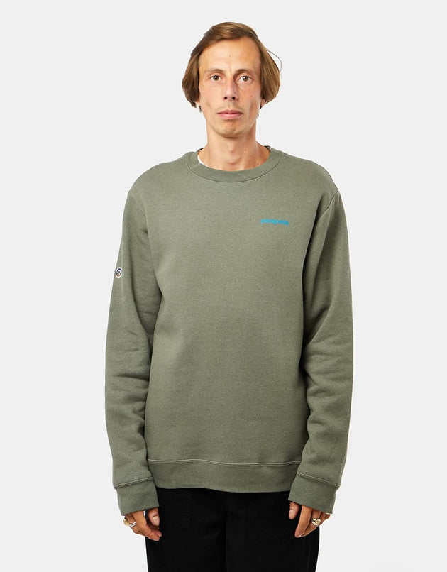 Patagonia Fitz Roy Icon Uprisal Crew Sweatshirt - Sleet Green