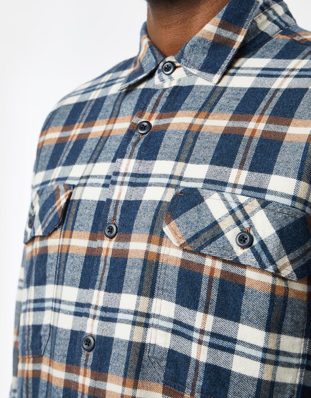 Patagonia Organic Cotton Mid-Weight L/S Fjord Flannel Shirt - Fields: New Navy