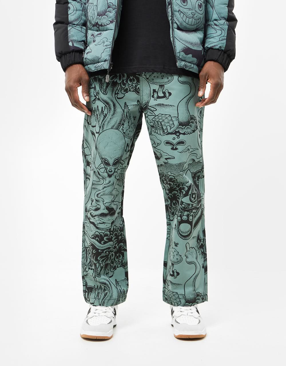 RIPNDIP Dark Twisted Fantasy Wide Leg Pant - Olive & Black