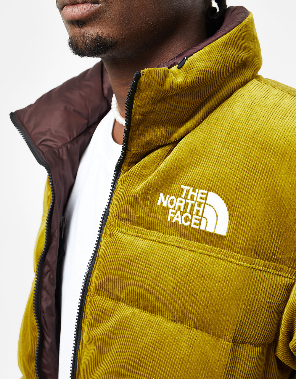 The North Face 92 Reversible Nuptse Jacket - Sulphur Moss/Coal Brown