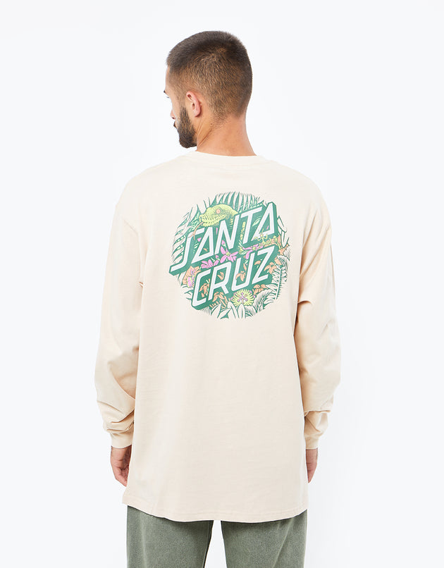 Santa Cruz Asp Flores Dot Back L/S T-Shirt - Oat