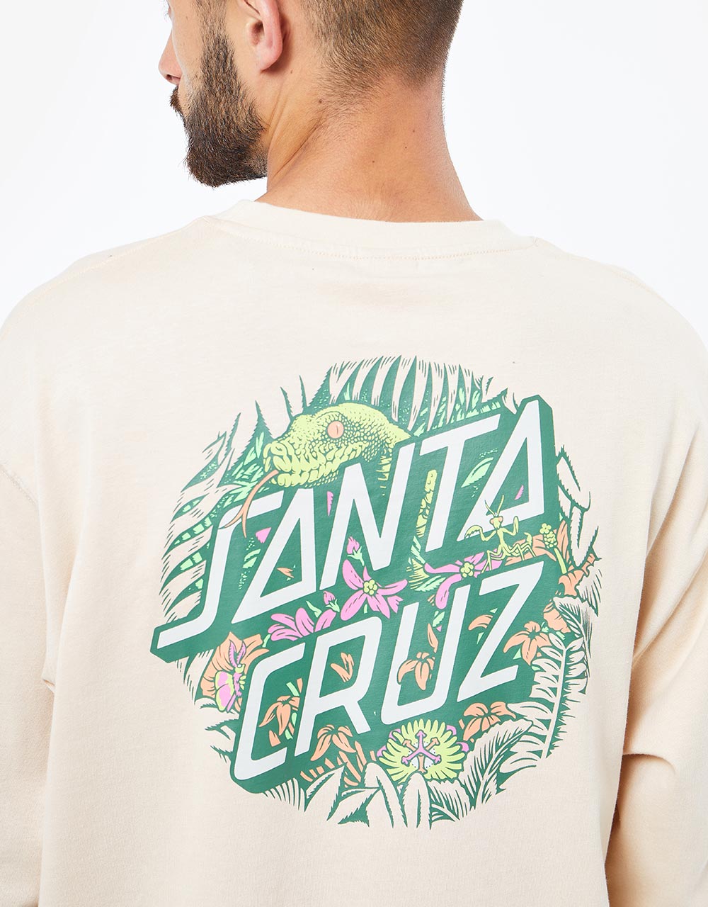 Santa Cruz Asp Flores Dot Back L/S T-Shirt - Oat
