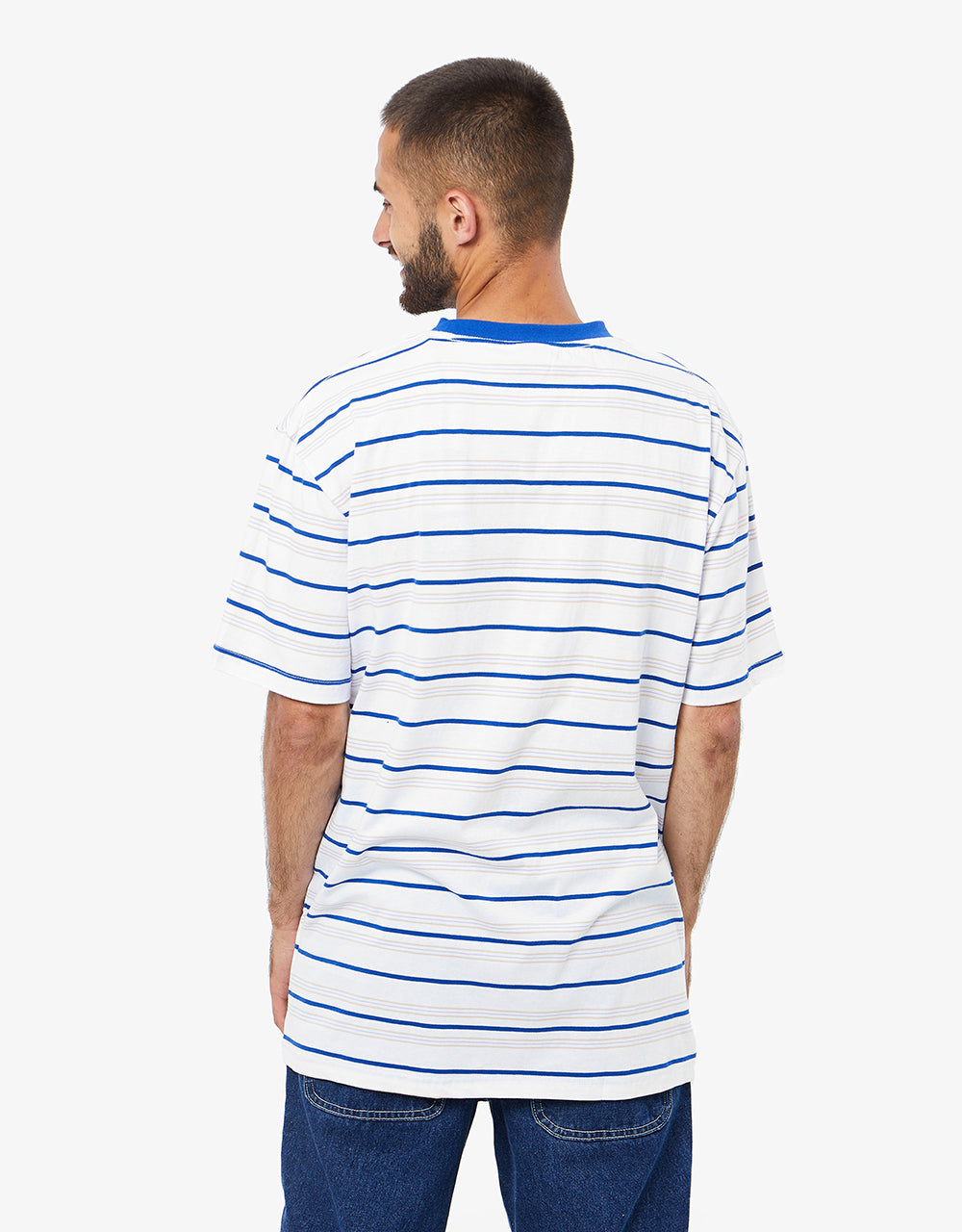 Santa Cruz Mini Hand Stripe T-Shirt - White Stripe
