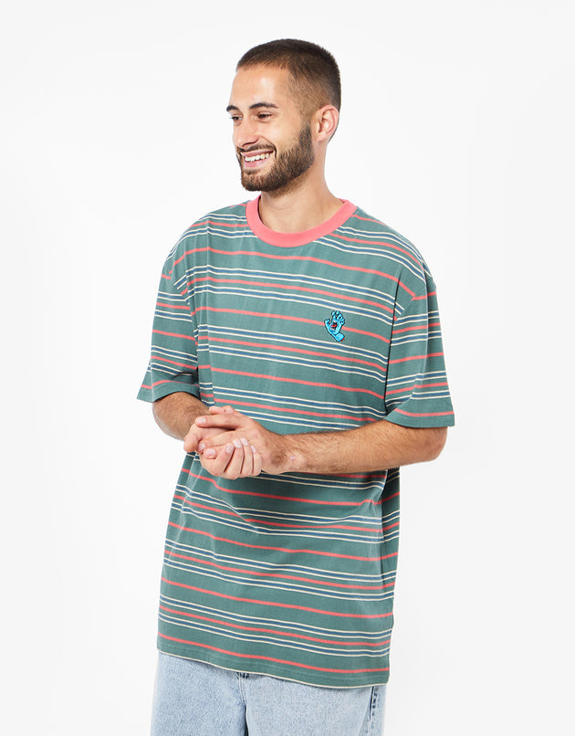 Santa Cruz Mini Hand Stripe T-Shirt - Sage Stripe