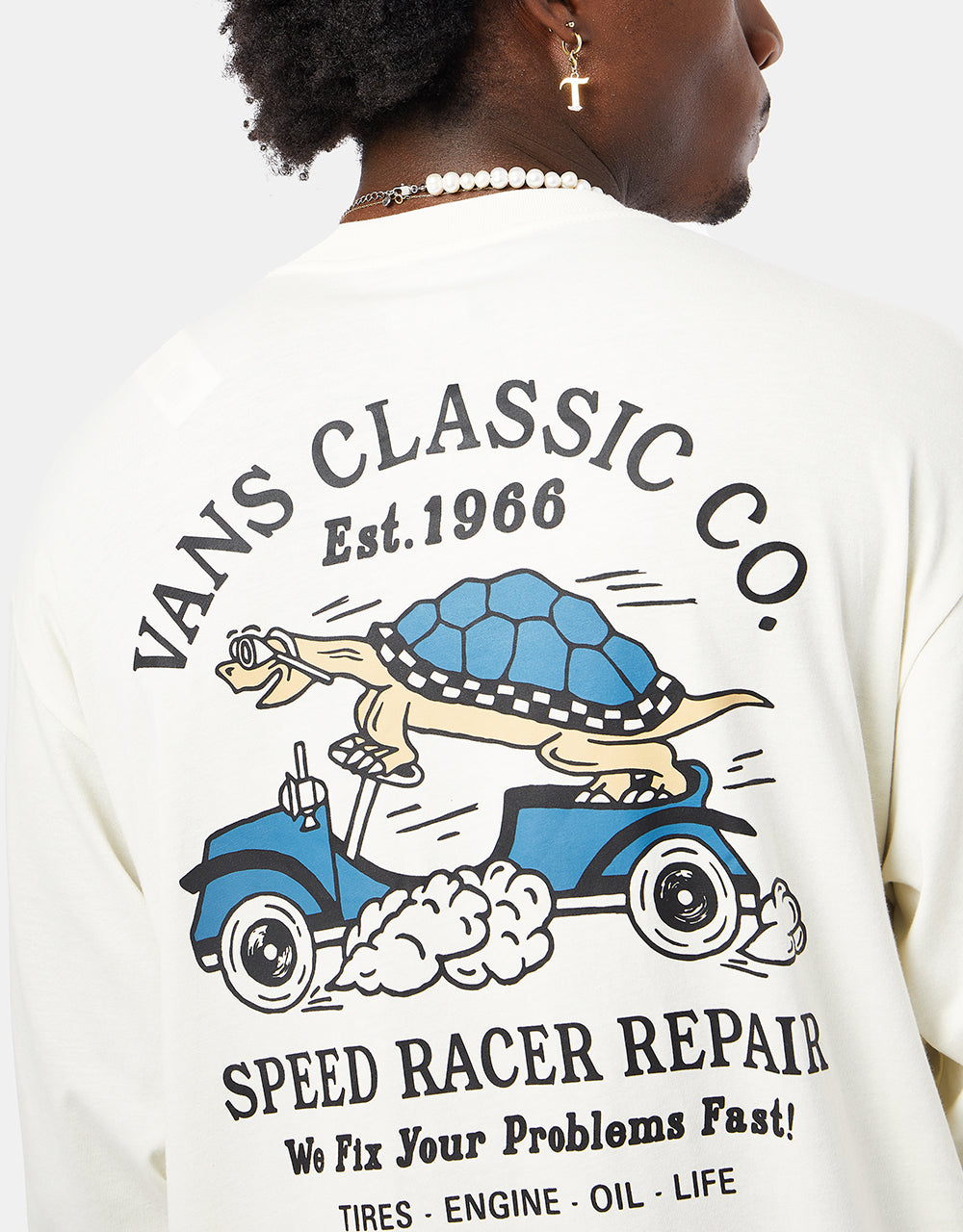 Vans Turtle Racer Repair L/S T-Shirt - Marshmallow