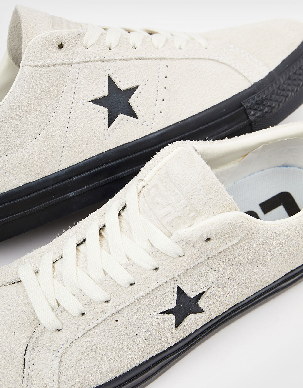 Converse One Star Shaggy Suede Skate Shoes - Egret/Egret/Black
