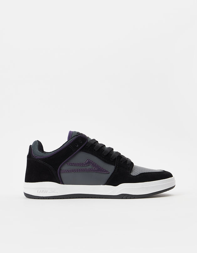 Lakai Telford Low Skate Shoes - Black/Grey Suede