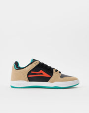 Lakai Telford Low Skate Shoes - Tan/Black Suede