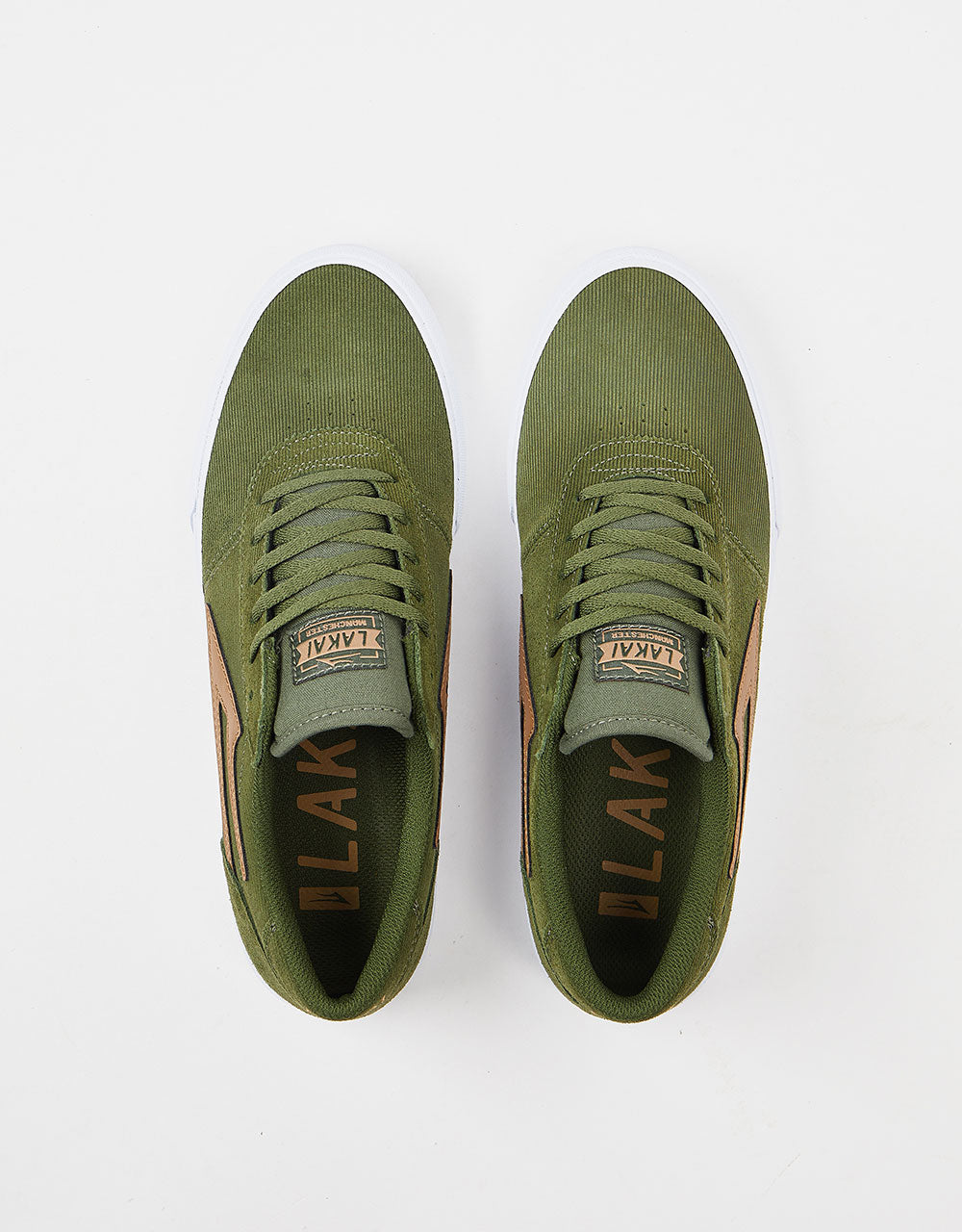 Lakai Manchester Skate Shoes - Olive Cord Suede