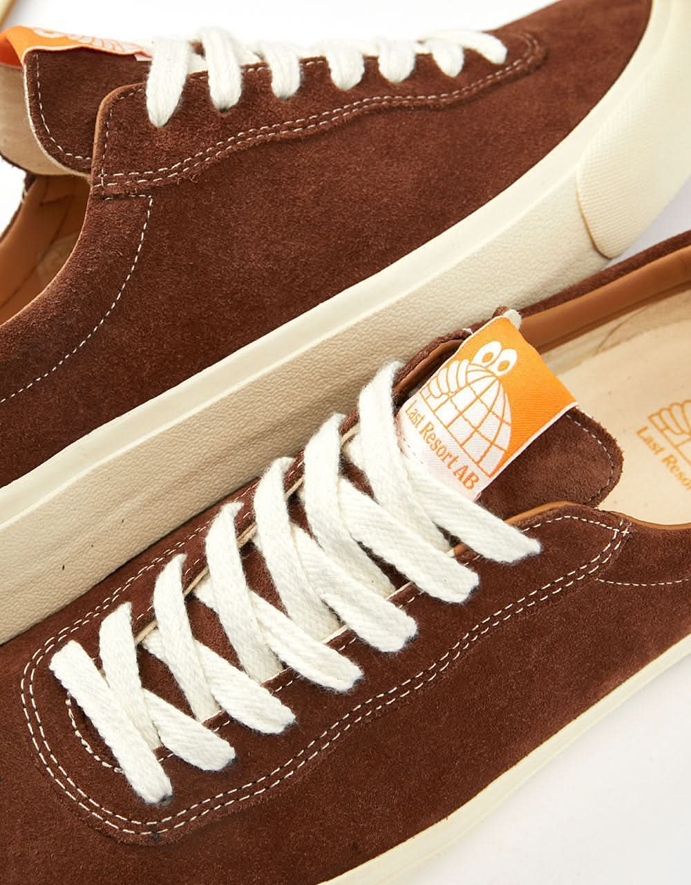 Last Resort AB VM001 Suede Lo Skate Shoes - Choc Brown/White