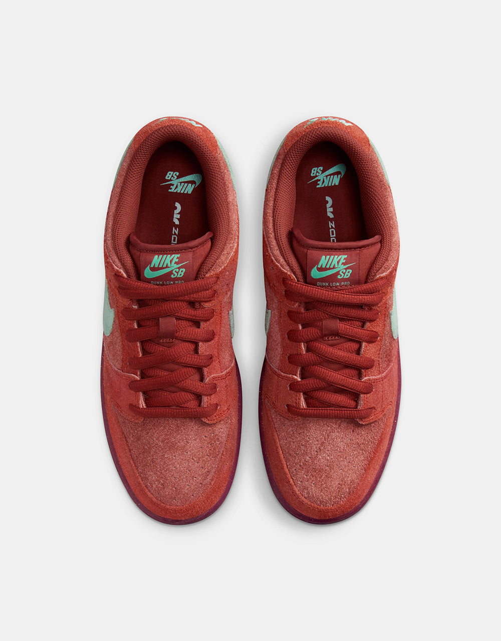 Nike SB Dunk Low Pro Premium Skate Shoes - Mystic Red/Emerald Rise-Rugged Orange-Rosewood-Mystic Red