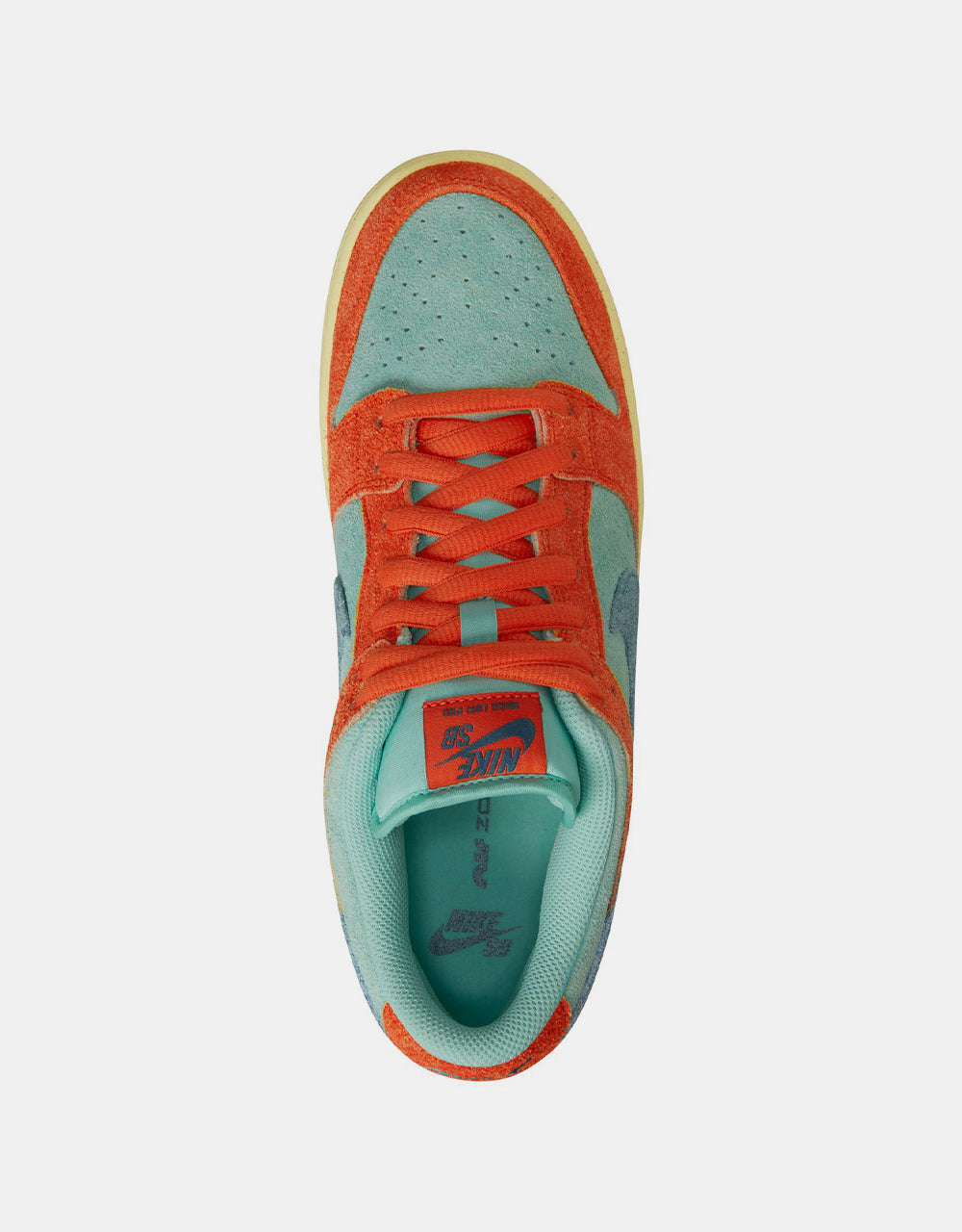Nike SB Dunk Low Pro Premium Skate Shoes - Orange/Noise Aqua-Emerald Rise-Orange-Lemon Chiffon