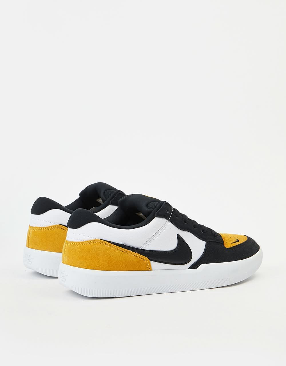 Nike SB Force 58 Skate Shoes University Gold Black White Route One