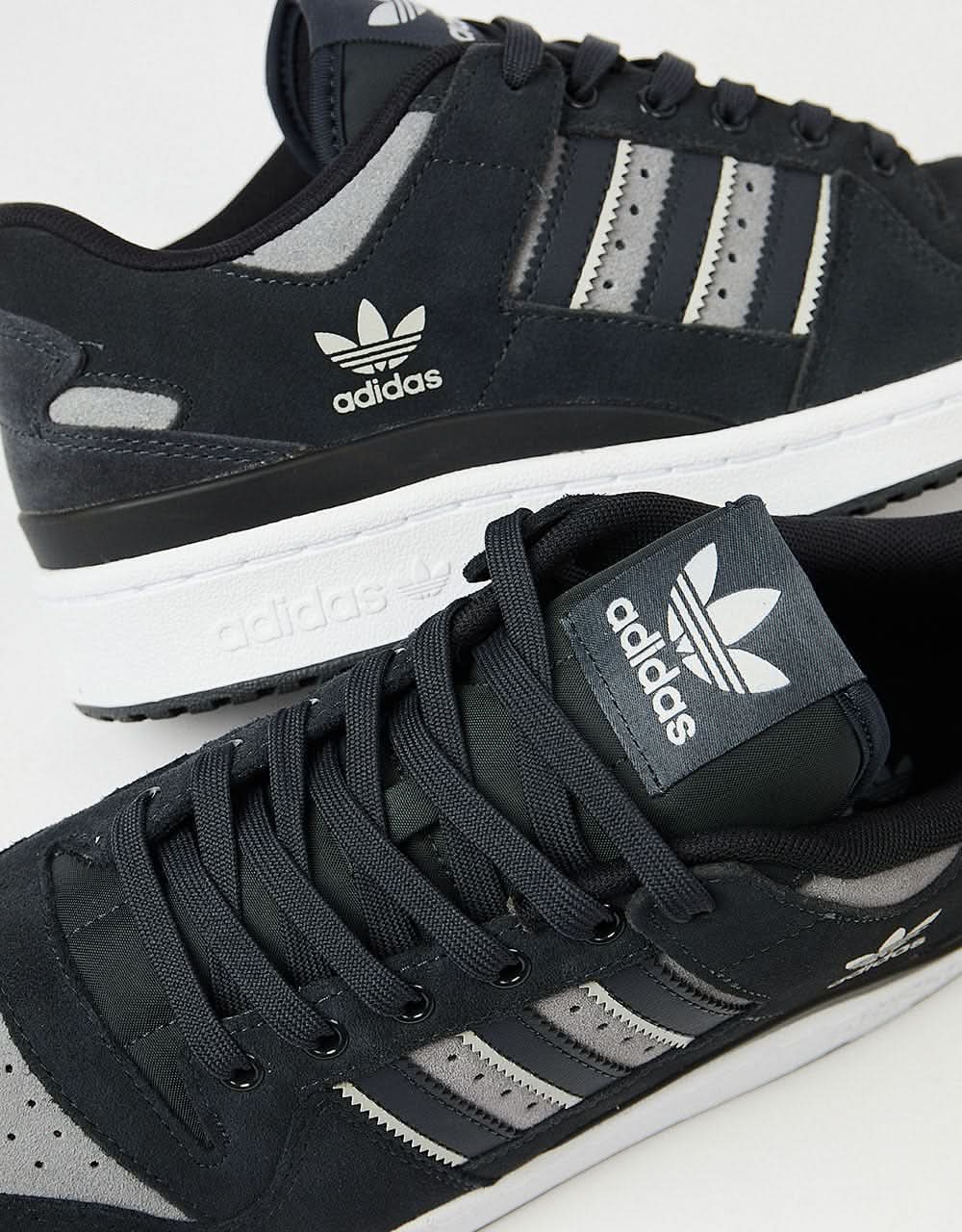 adidas Forum 84 Low ADV Skate Shoes - Carbon/Grey/Grey Route One adidas Forum 84 Low ADV Skate Shoes - Carbon/Grey/Grey Route One