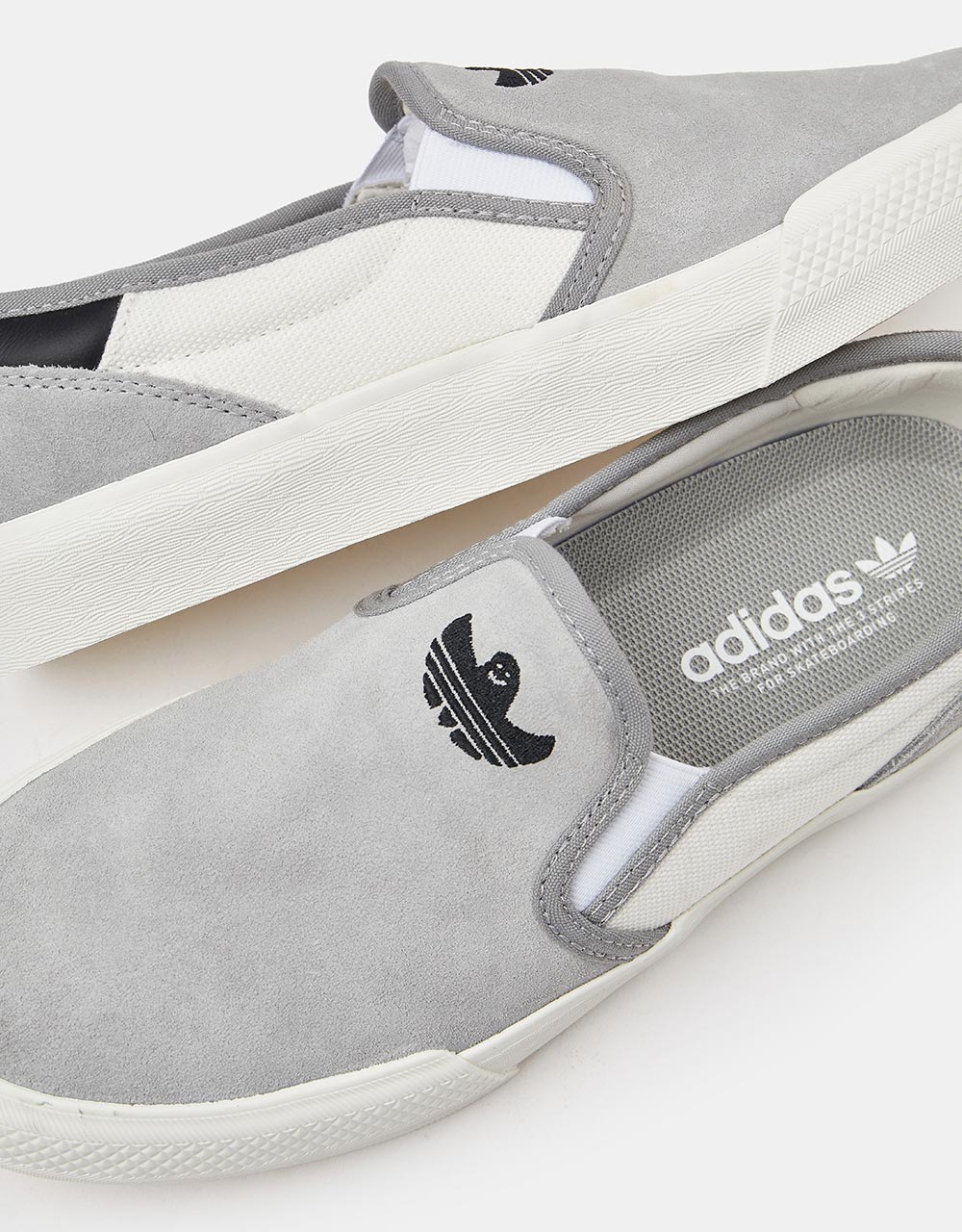 adidas Shmoofoil Slip Skate Shoes - Solid Grey/Chalk White/Core Black