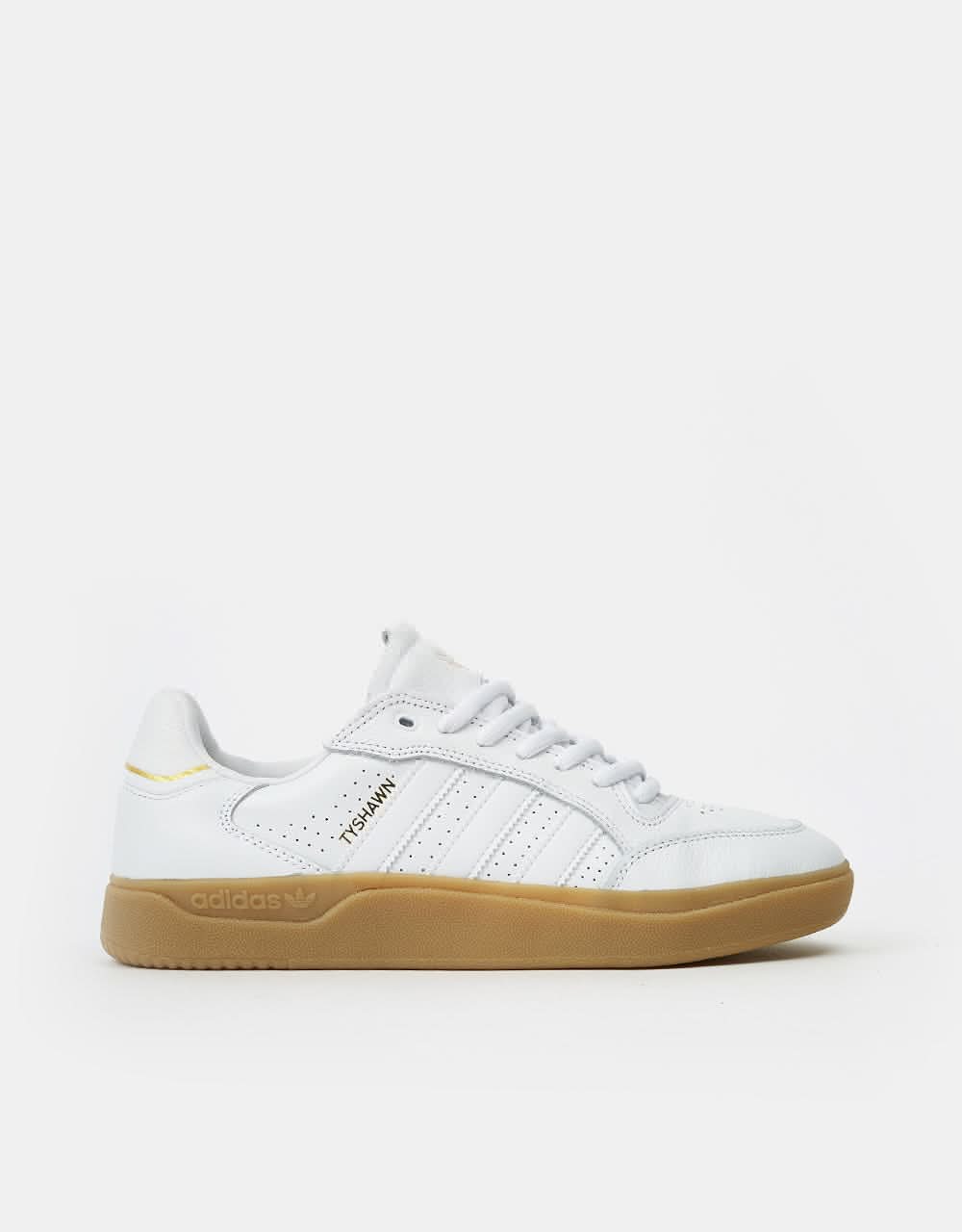 adidas Tyshawn Low Skate Shoes White/White/Gum – Route One