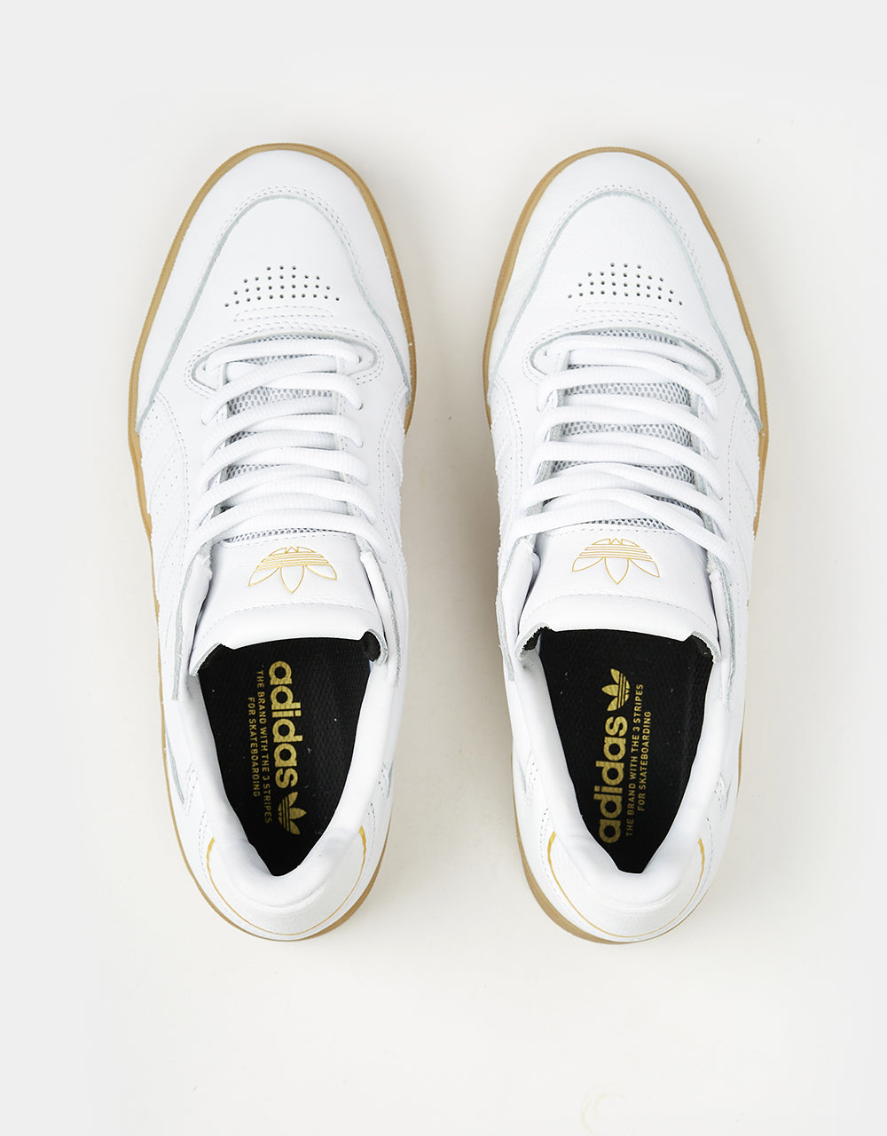 adidas Tyshawn Low Skate Shoes - White/White/Gum