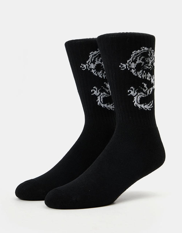 HUF Twin Dragon Crew Sock - Black