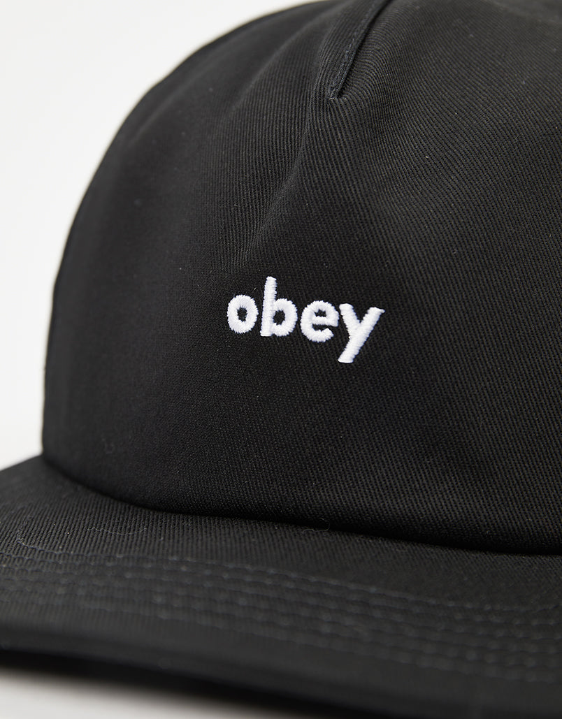 Obey Lowercase 5 Panel Cap - Black