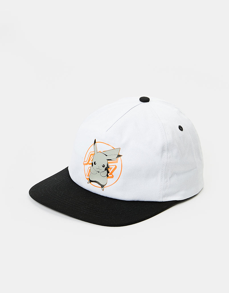 Santa Cruz x Pokémon Pickachu Snapback Cap - White/Black