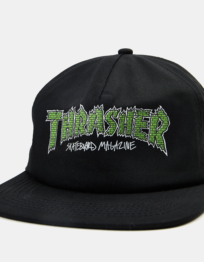 Thrasher Brick Snapback Cap - Black