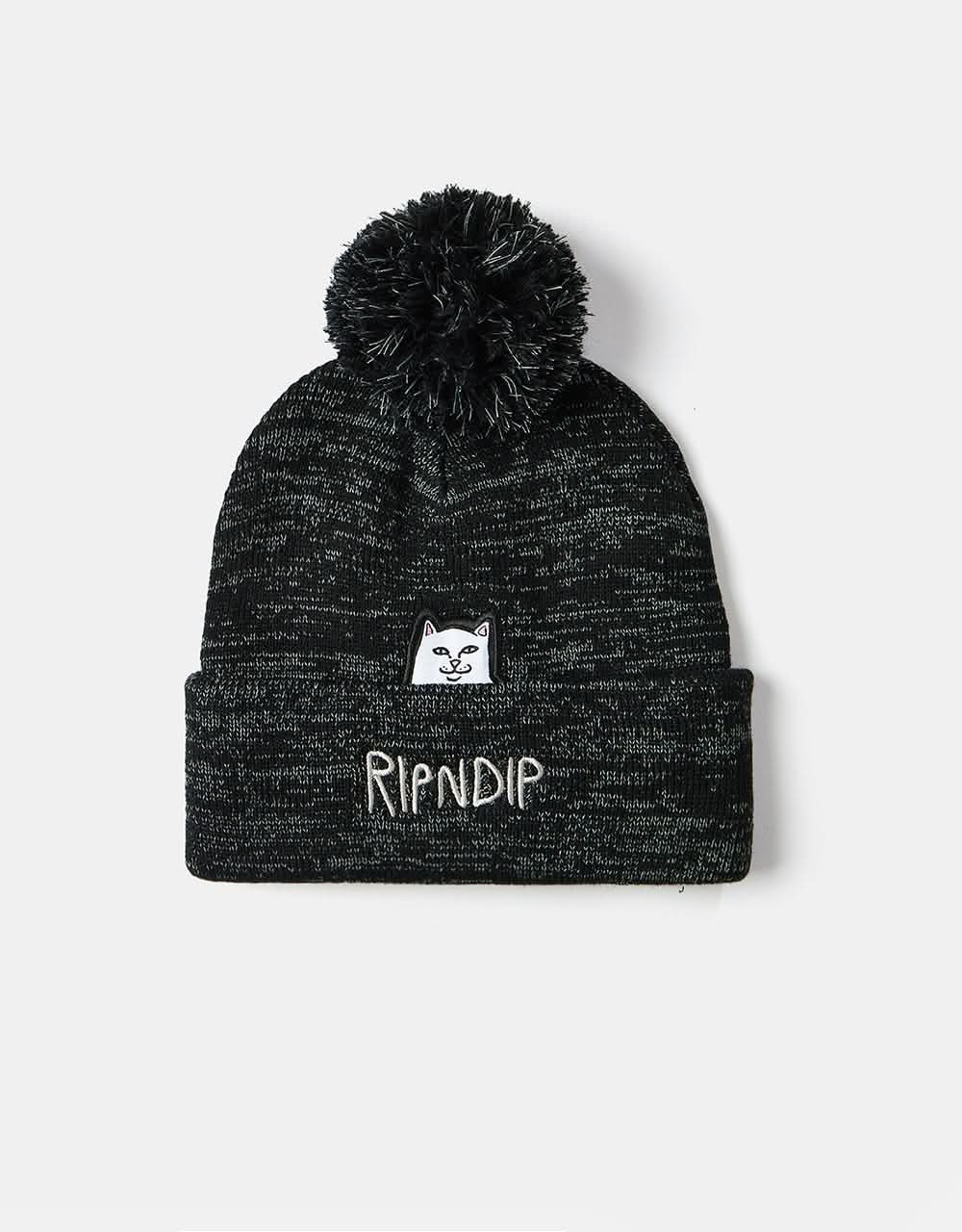 RIPNDIP Lord Nermal Pom Beanie - Black & Charcoal