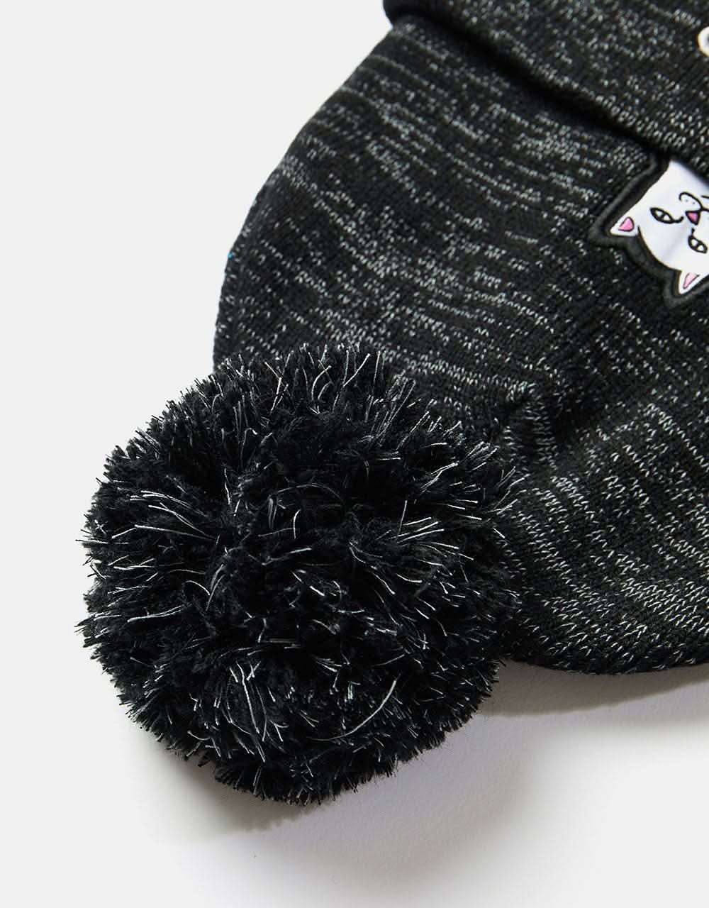 RIPNDIP Lord Nermal Pom Beanie - Black & Charcoal