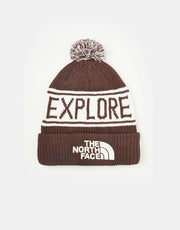 The North Face Retro TNF Pom Beanie - Coal Brown/Gardenia Wht