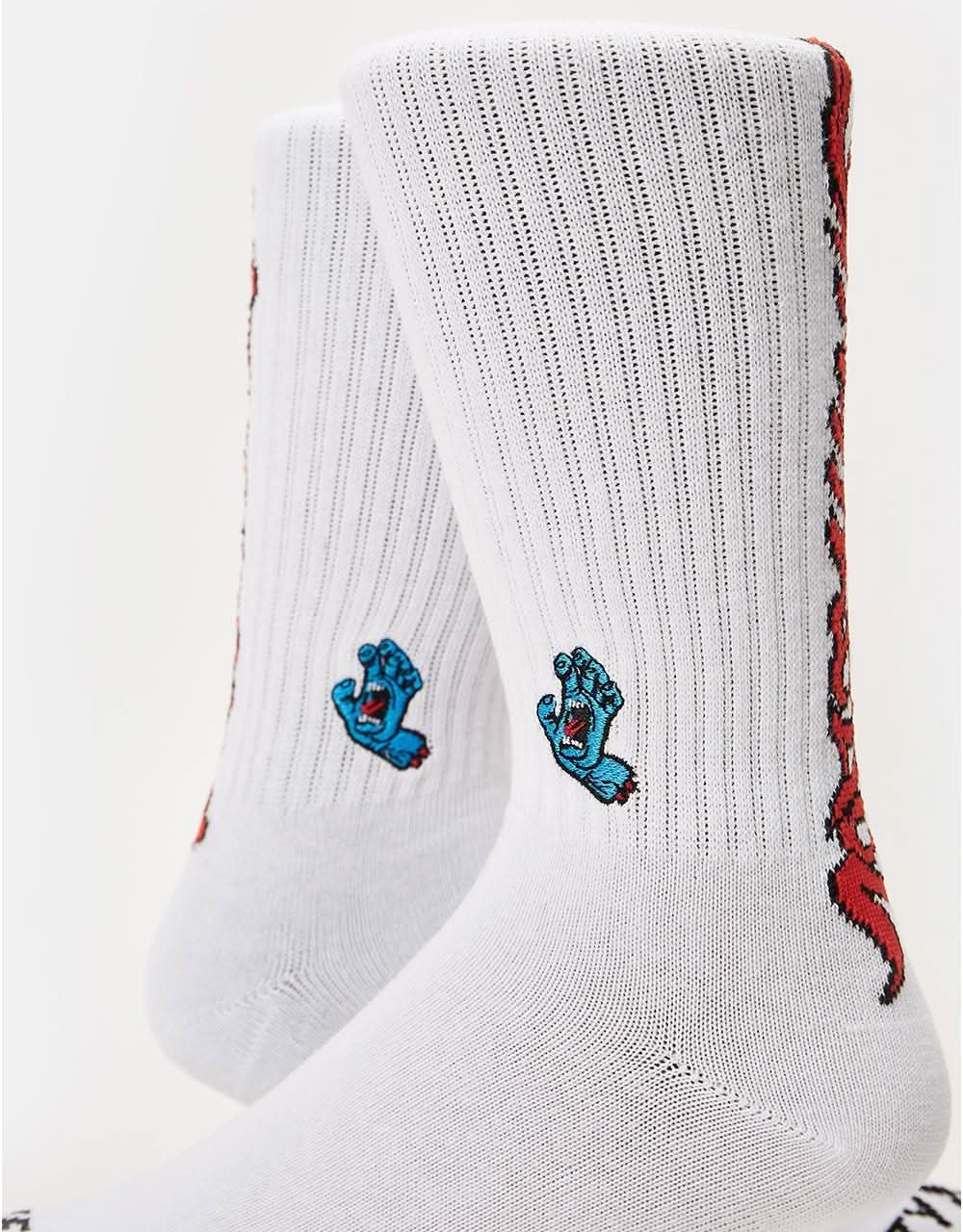 Santa Cruz Screaming 50 Sock - White