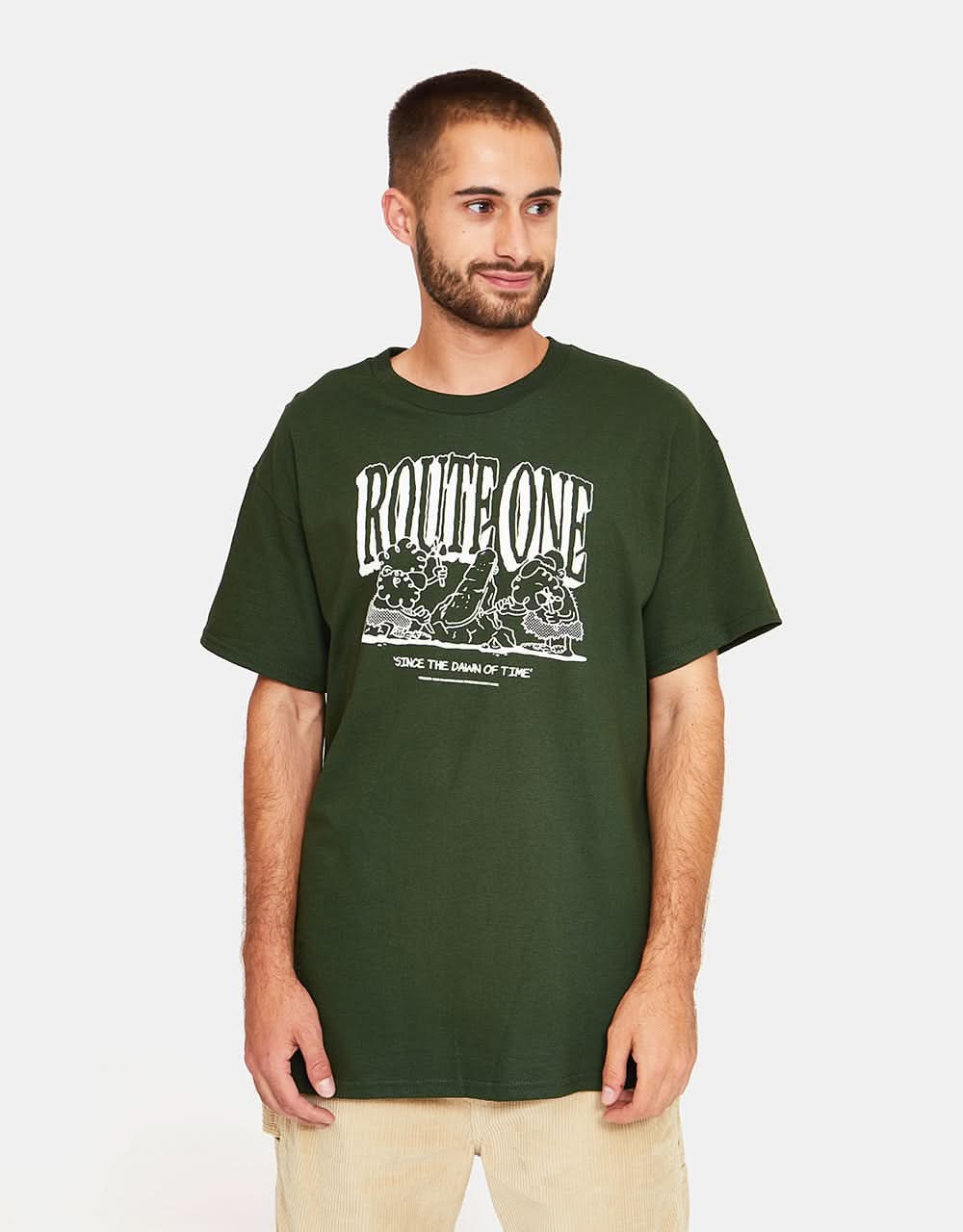 Route One Dawn Of Time T-Shirt - Forest Green
