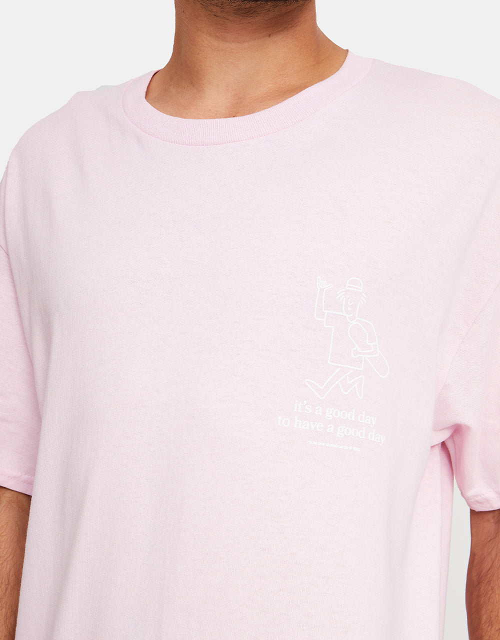 Route One It's A Good Day T-Shirt - Light Pink