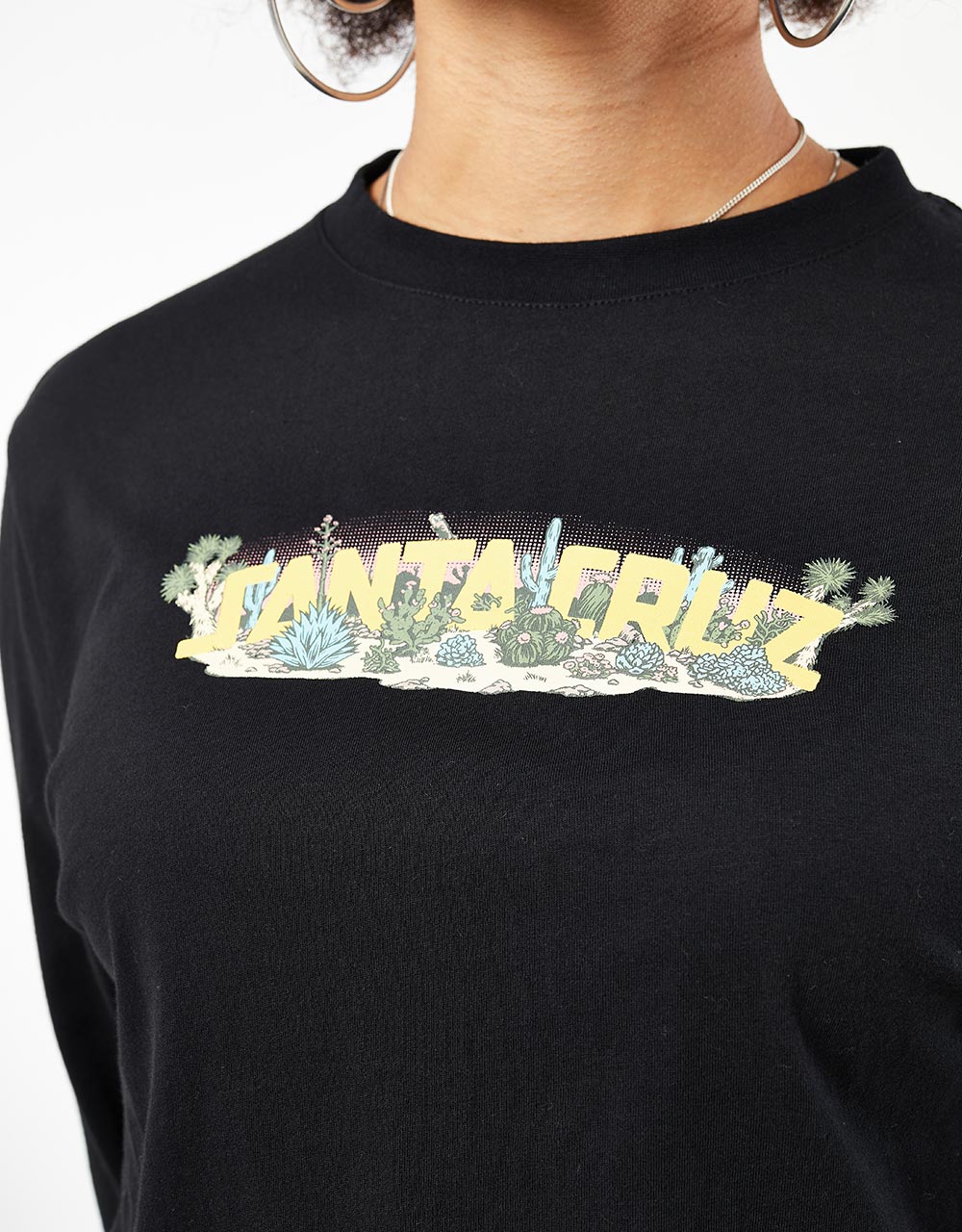 Santa Cruz Womens Desert Strip L/S T-Shirt - Black