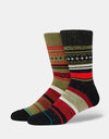 Stance Merry Merry Crew Socks  - Red