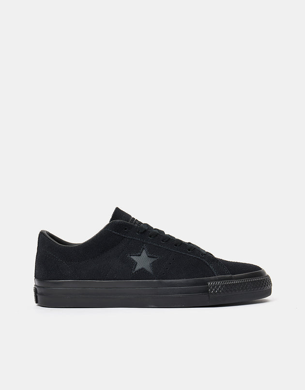 Converse One Star Pro Classic Suede Skate Shoes - Black/Black/Black