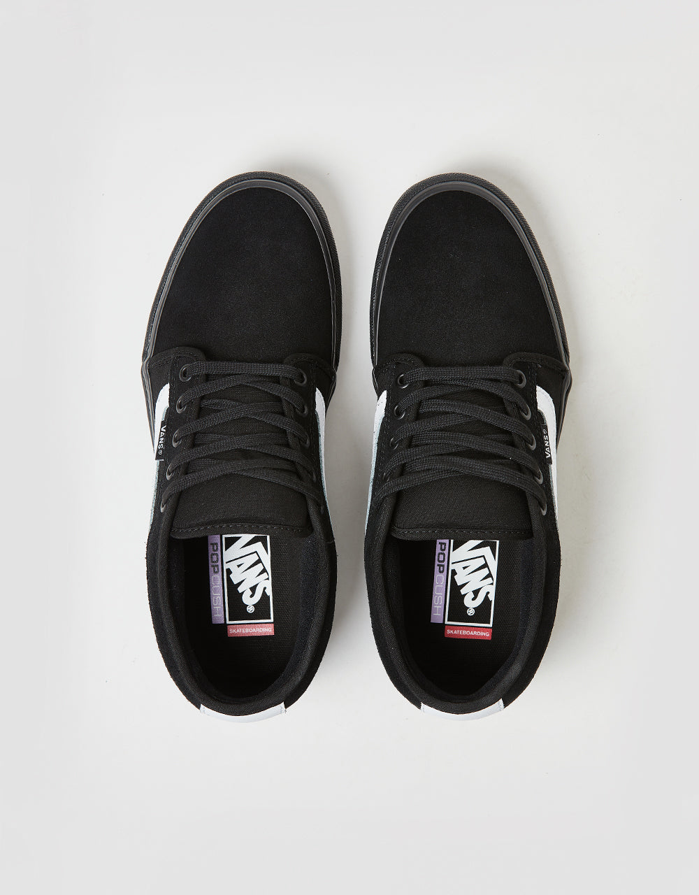 Vans Chukka Sidestripe Skate Shoes -  Black/Black/White