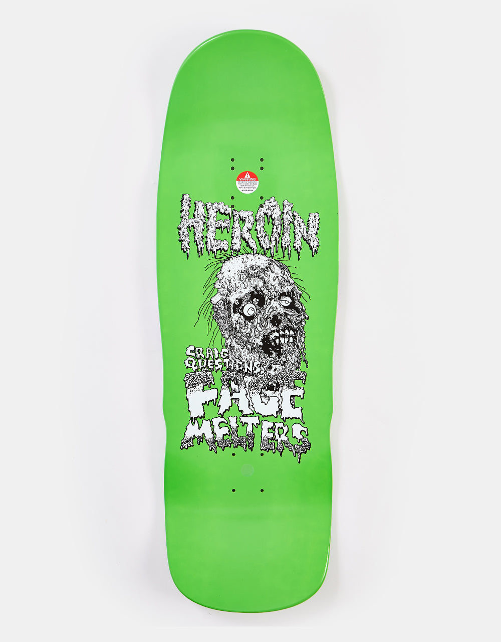 Heroin Dead Dave Face Melter Skateboard Deck - 10.1”
