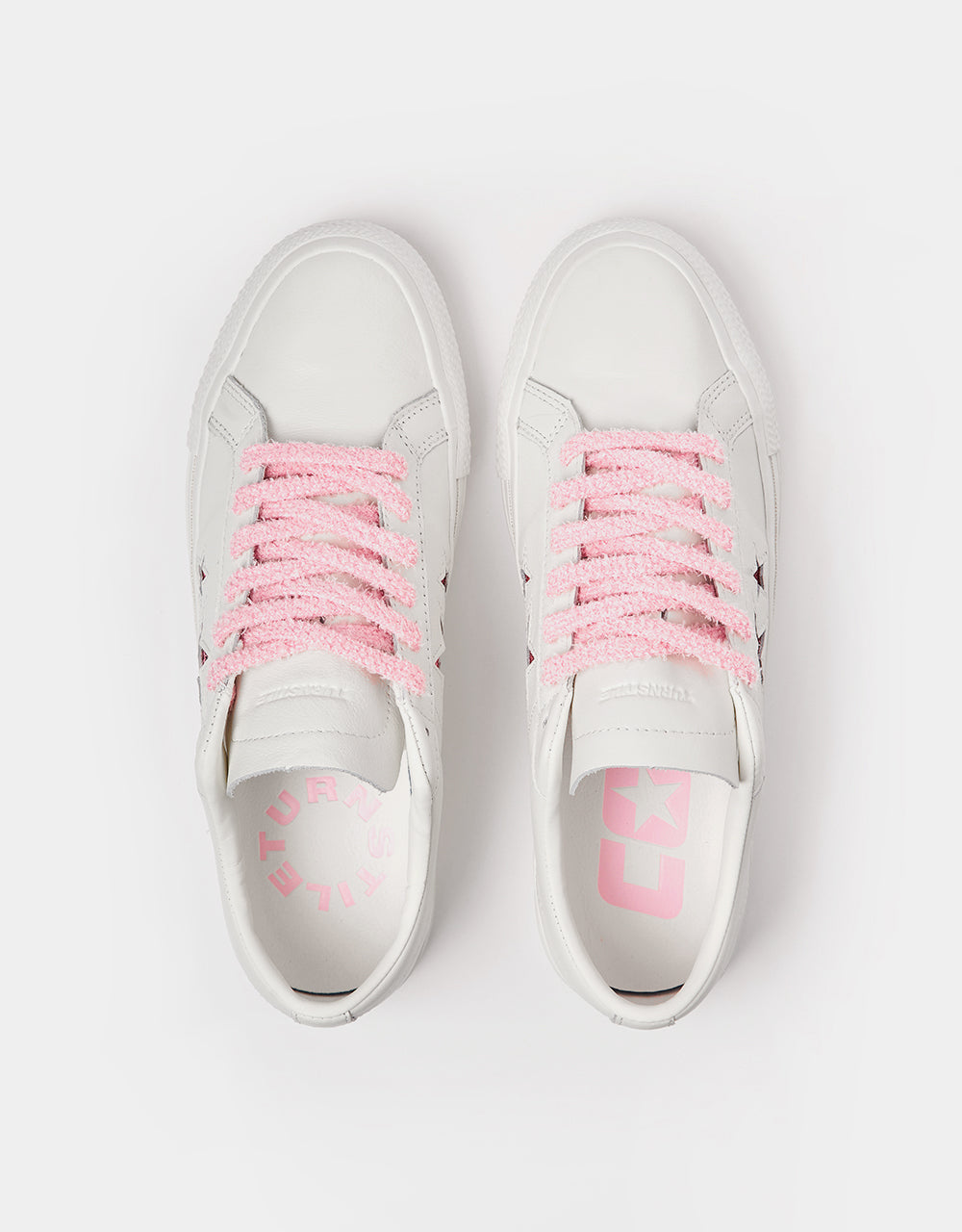 Converse x Turnstile One Star Pro Skate Shoes - White/Pink/White